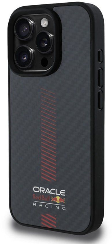 Red Bull Racing iPhone 16 Pro Max Backcover hoesje Magsafe - Carbon Fiber - Powerbar - zwart