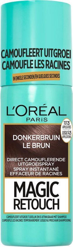 L'Oréal Magic Retouch Donkerbruin - camouflerende uitgroei spray 75ml bruin