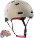 Crazy Safety Rampage Grijze Bloem | Fietshelm, skateboardhelm, rolschaatshelm en BMX-helm | Fietshelm voor mannen, vrouwen en kinderen | L (57-61cm) | Verstelbare helm voor skaters en fietsers
