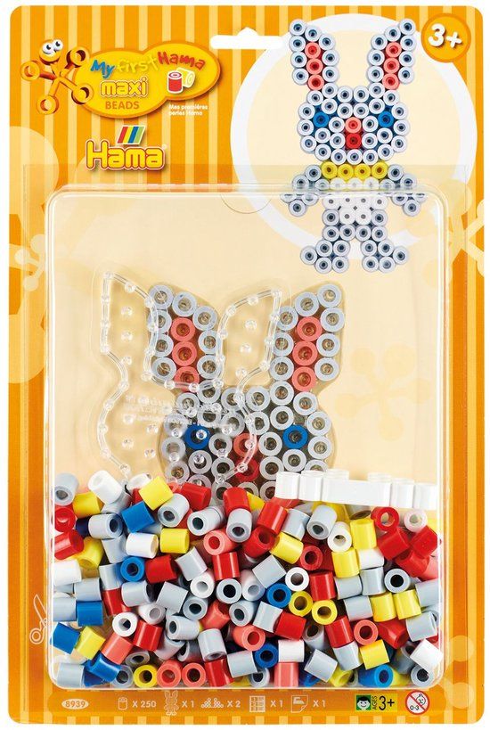Hama Strijkkralen Maxi Blister Pack Konijn 250 Stuks Blauw
