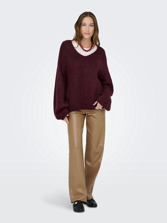 JDY - JDYDINEA L/S Reversible Pullover - Cabernet - L - Women