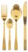Elzusha - Ensemble de couverts 16 pièces - Pour 4 personnes - Compatible lave-vaisselle - Couleur or - Facile d'entretien - Design moderne - Ustensiles de table