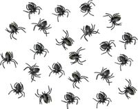 PartyDeco araignées effrayantes pour fête/Halloween - 50x - plastique - noir - 3 cm