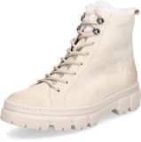 Paul Green dames veterlaarzen beige suède blokhak 8 cm en hoger