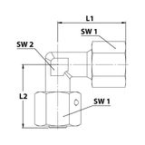 Riegler EWAVM1812LST Einst. Hoek aansluitschroefverbinding, 360 ° drhb., afdichtkegel, moer M18 x 1,5 i., buitendiameter buis 12 mm, PN max. 315 bar, verzinkt staal.