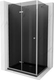 Mexen Lima cabine de douche pliable 100 x 90 cm, graphite, chrome + receveur de douche plat, noir