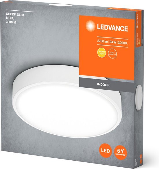 LEDVANCE ORBIS Slim Moia plafondlamp, wit, 24W, 2600lm