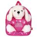 PERLETTI Poedel Accessoires Rugzak Meisjes 3 4 5 6 Jaar - Roze Backpack Kleuterschool met Knuffeldier voor Kinder - Kindertas Kleuter met Knuffel Hond Speelgoed (Rugzak)