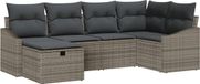 vidaXL Bankstel 7-delig Polyrattan Gris/Gris foncé