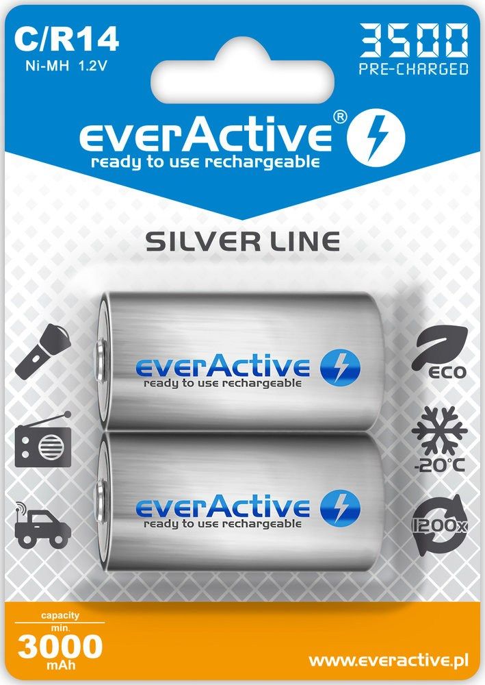 everActive EVHRL14-3500 - Oplaadbare batterij - C - NiMH - 3500 mAh - 2 stuks