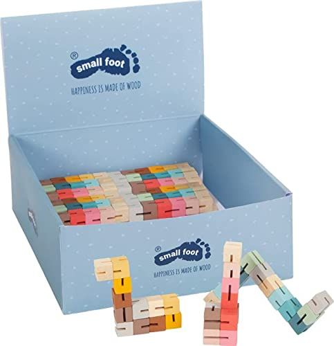 Small Foot Houten Puzzelspel Magic Snake, Set van 24 Buigende Slangen voor Kinderen Vanaf 36 Maanden