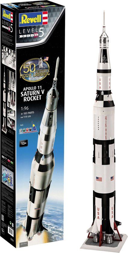 Revell 1:96 Apollo 11 Saturn V Rocket Gift Set - Plastic Model Kit
