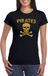 Bellatio Decorations Shoppartners Bv Piraten shirt / foute party verkleed t-shirt - goud glitter zwart - dames - piraten verkleedkleding / outfit XL