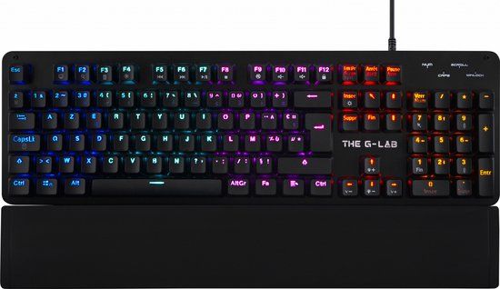 The G-Lab Keyz Illuminated Mechanisch FR Azerty Gaming Toetsenbord - Blue Switch - Zwart