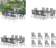 vidaXL 9-delige tuinset staal antracietkleurig