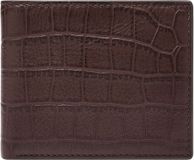 Fossil Derrick Bifold Large Coin Pocket Brown Croco Donkerbruin