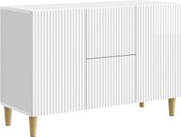 vidaXL Dressoir Hoogglans Wit 89 x 34,5 x 60 cm Bewerkt hout