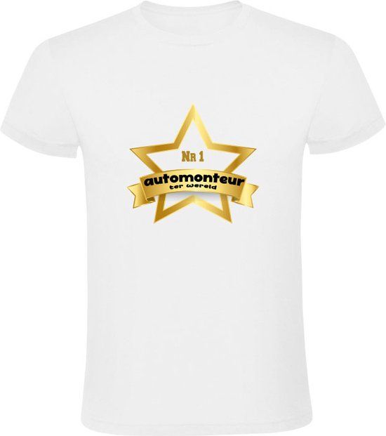 Beste Auto Monteur ter wereld Heren T-shirt Wit Maat M