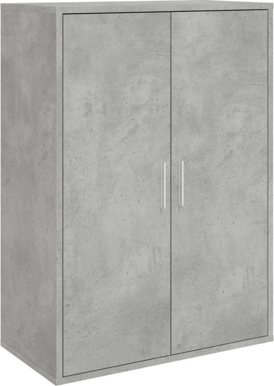 vidaXL Dressoir - 60x31x84 cm - Bewerkt hout - Betongrijs