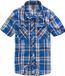 Brandit Roadstar Chemise à manches courtes pour homme - Bleu/Blanc - M