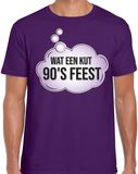 Bellatio Decorations Verkleed T-shirt voor heren - paars - wat een kut 90s feest - paars - 90s party / themafeest XL