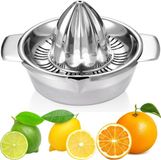 Presse-agrumes manuel en acier inoxydable sans marque avec support - 350 ml - Lavable au lave-vaisselle