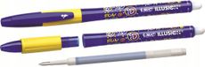 BIC Illusion Uitwisbare en navulbare balpen, medium punt (0,7 mm), blauwe inkt, 12 stuks