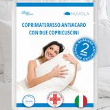 Allergosystem Anti-huismijt matrashoes met ritssluiting voor tweepersoonsbed, polypropyleen (PP), wit, 170 x 200 x 20 cm