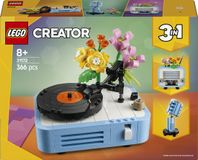 LEGO® Creator 3in1 Platenspeler met bloemen muziekset, herbouwbaar als radio of microfoon, bouwset voor kinderen, retrospeelgoed, cadeau voor meisjes en jongens vanaf 8 jaar 31172