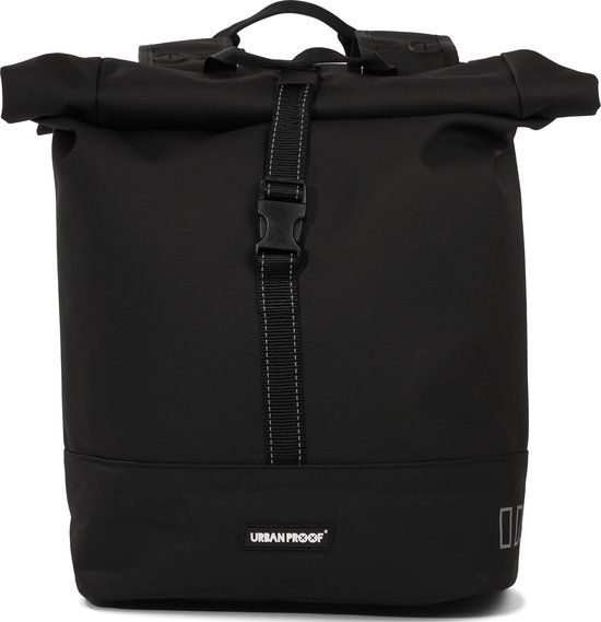Gerecyclede dubbele fietstas Urban Proof Rolltop 38L - Zwart
