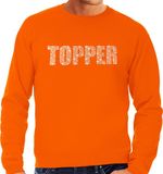 Bellatio Decorations Glitter Topper Foute Trui Oranje Heren L