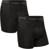 DANISH ENDURANCE Merinowollen Boxershort met Gulp Heren - Thermoondergoed - Ultrazacht - Zwart - 2-pack - Maat XL