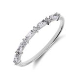 Lucardi Dames Zilveren ring baguette - Ring - 925 Zilver - Zilverkleurig - 17.50 / 55 mm