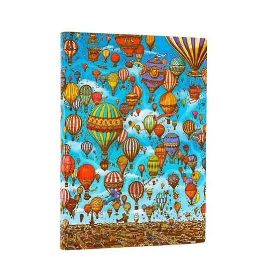 Carnet Paperblanks Balloon Festival Pierre the Maze Detective Softcover Flexis MIDI Lined Elastic Band 176 Pg 100 GSM