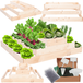 Modo24 ZP09 Carré Potager Surélevé En Escalier Modulable, Bois De Pin, Herbes/légumes, Jardin/terrasse/balcon, 27x90x80 Cm, Naturel