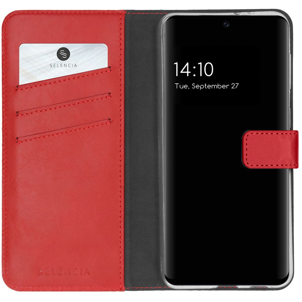 Selencia Echt Lederen Bookcase voor Samsung Galaxy A32 (4G) - Rood