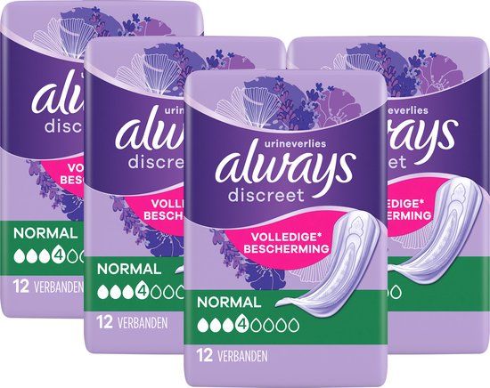 Always Discreet Verband Voor Urineverlies Dames Normal - 48 stuks