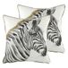 Evans Lichfield Safari Zebra Polyester Gevulde Kussens (Twin Pack), Wit, 43 x 43 cm