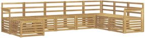 vidaXL Hoek loungeset 4 zitplaatsen Wit Acacia Hout