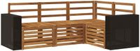 vidaXL Buiten bankenset 4 st Polyester Naturel
