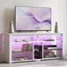 OEM TV-standaard tot 65 inch, gaming-center, verstelbaar compartiment, carbonvezel, wit