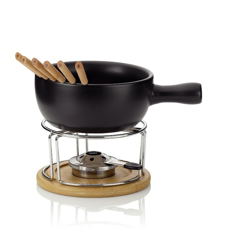 Kela 61306 Fondueset - Zwart - 6 vorken - Keramisch