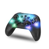 NK Draadloze afstandsbediening met RGB-led, verstelbaar, switch/pc/Android/iOS, turbo-functie, macro-instellingen, bluetooth, 6 assen, 4 vibratiemodi, zwart (smartphonehouder)