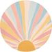 Tapis de toilette illustration - Soleil - Couleurs pastel 70x70 cm