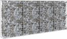 vidaXL Schanskorfmuur met deksels 200x20x85 cm gegalvaniseerd staal