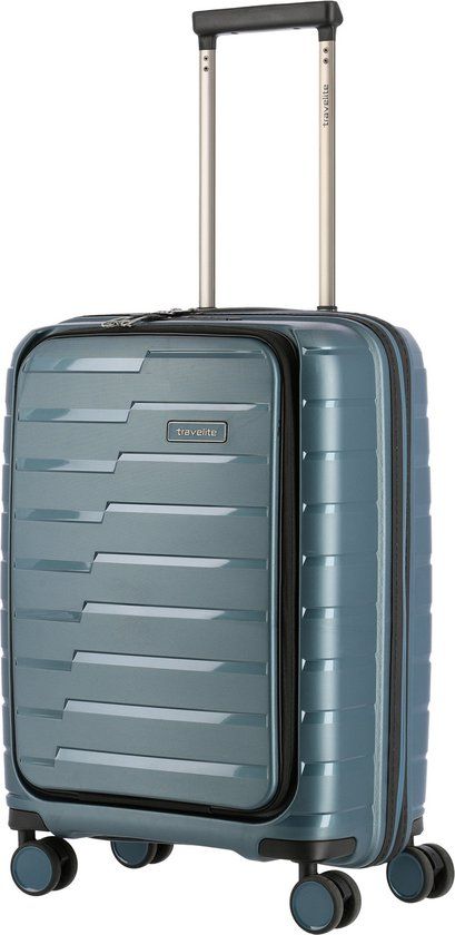 Travelite Air Base S 4-wiel cabinluggage-front pocket ice blue