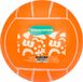 Waimea Strandbal - PVC - 13 cm - Fluororanje