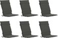 vidaXL 6-delige hoogrugkussen GEMERT 6 pcs 100% Polyester Antraciet
