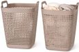 Storage Solutions panier à linge - 2x - beige - 48 litres - 40 x 51 cm - plastique
