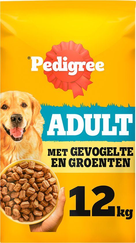 Pedigree Hondenbrokken - Adult Droogvoer - Gevogelte & Groenten - 12kg